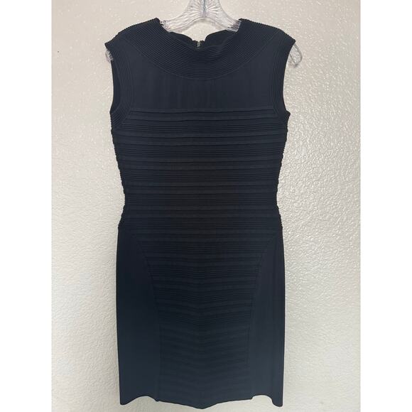 AllSaints Mantoro Bodycon Black Mini Dress Size 6 - Picture 2 of 5